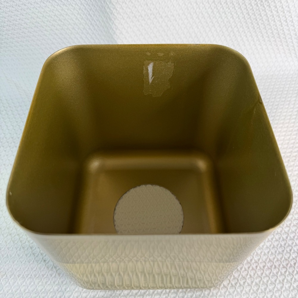 Modern Two Tone Gold Metal Square Tissue Box Cover Polished Brushed Cube - Picture 6 of 6